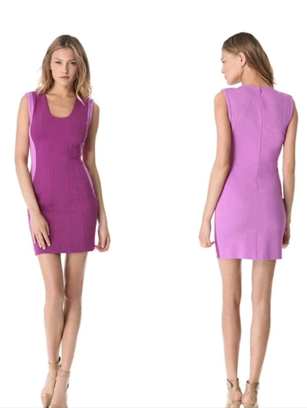 Diane Von Furstenberg CARMELLE KNIT SUITING Purple‎ SHIFT DRESS Size 8 Y2K
